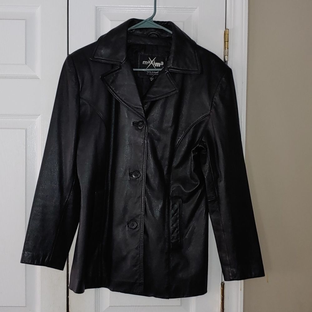 Wilsons Leather Maxima  soft  black leather jacket